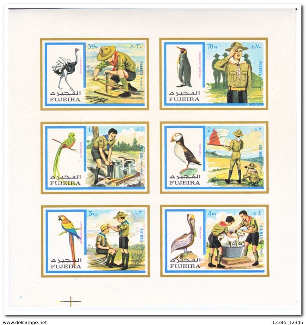 Fujeira 1972, Postfris MNH, Scouting, Birds - Fujeira