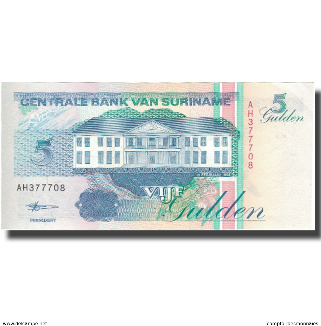 Billet, Surinam, 5 Gulden, 1998, 1998-02-10, KM:136a, NEUF - Suriname