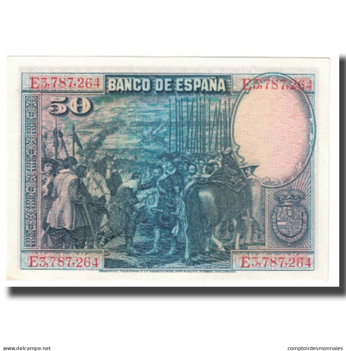 Billet, Espagne, 50 Pesetas, 1928, 1928-08-15, KM:75a, TTB - 50 Pesetas