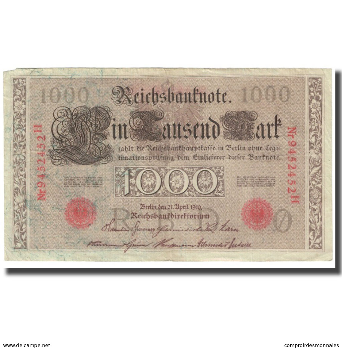 Billet, Allemagne, 1000 Mark, 1910, 1910-04-21, KM:44a, TTB - 1000 Mark