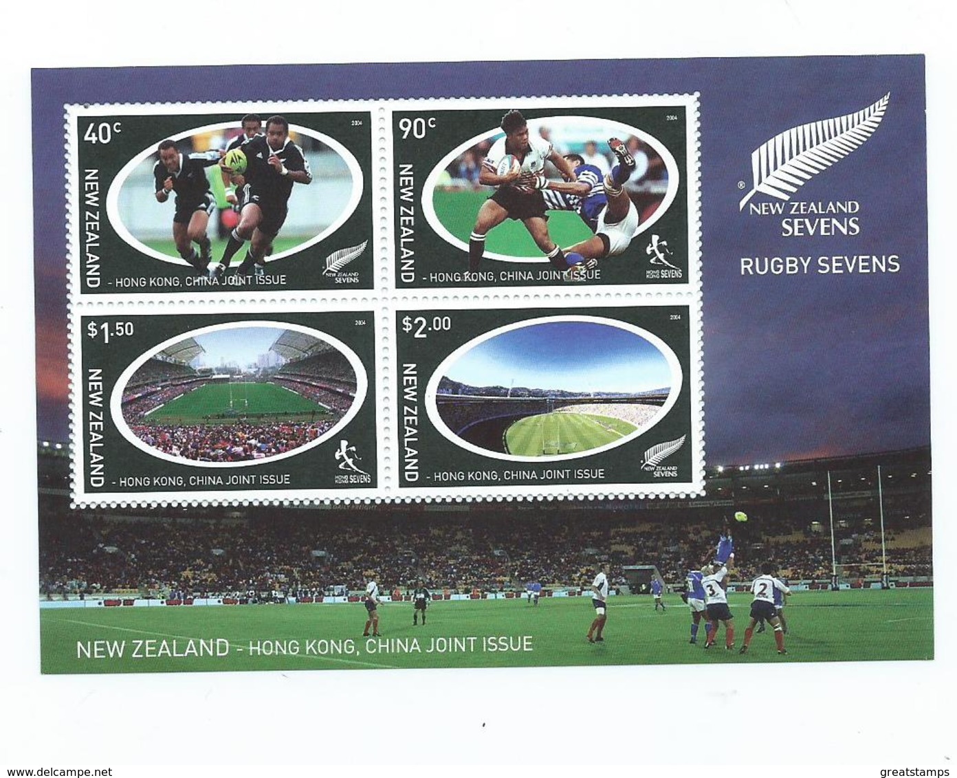 New Zealand Miniature Sheet Mnh 2004 Sgms2677 Rugby 7s - Blocchi & Foglietti