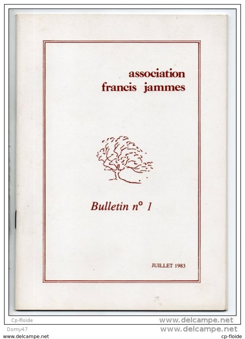 ASSOCIATION FRANCIS JAMMES . BULLETIN N°1 . JUILLET 1983 . Réf. N° 82L - - Pays Basque