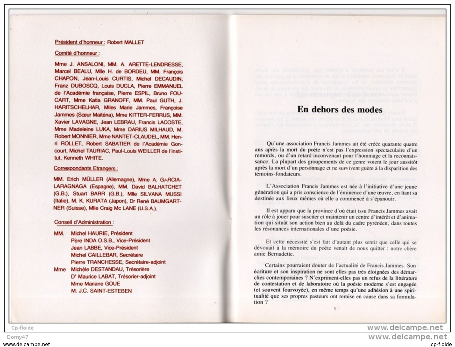 ASSOCIATION FRANCIS JAMMES . BULLETIN N°1 . JUILLET 1983 . Réf. N° 82L - - Baskenland