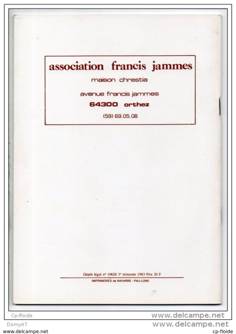 ASSOCIATION FRANCIS JAMMES . BULLETIN N°1 . JUILLET 1983 . Réf. N° 82L - - Baskenland