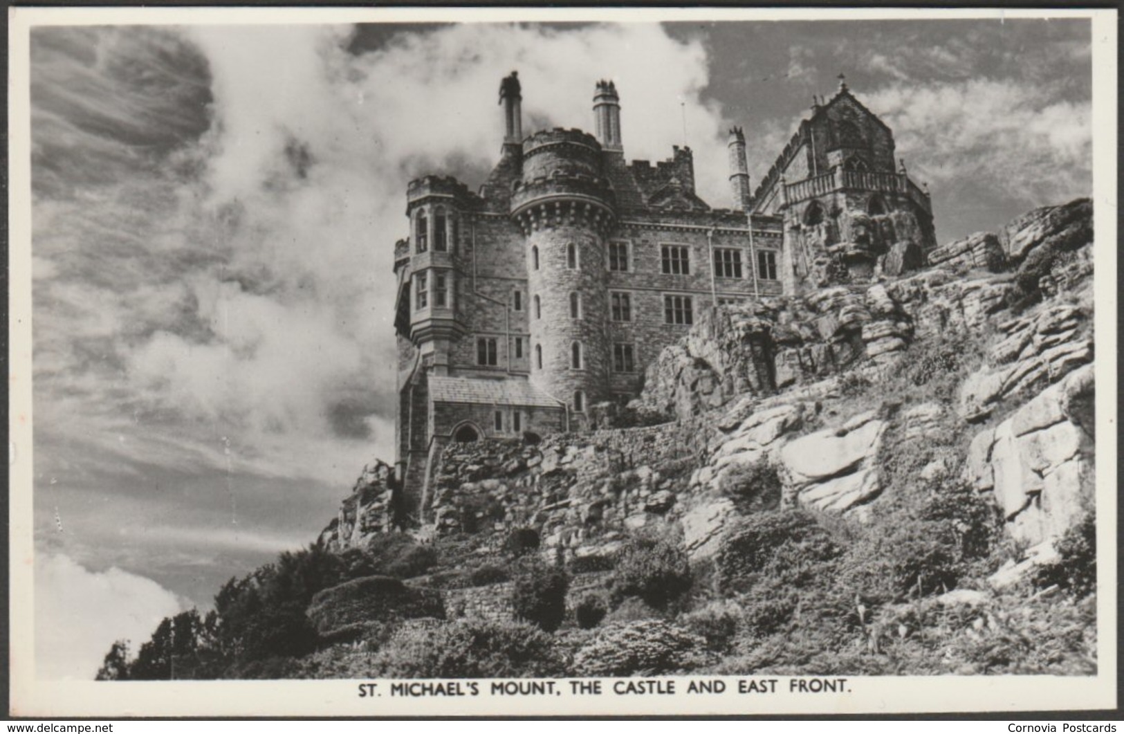 The Castle And East Front, St Michael's Mount, Cornwall, C.1960 - Harvey Barton RP Postcard - St Michael's Mount