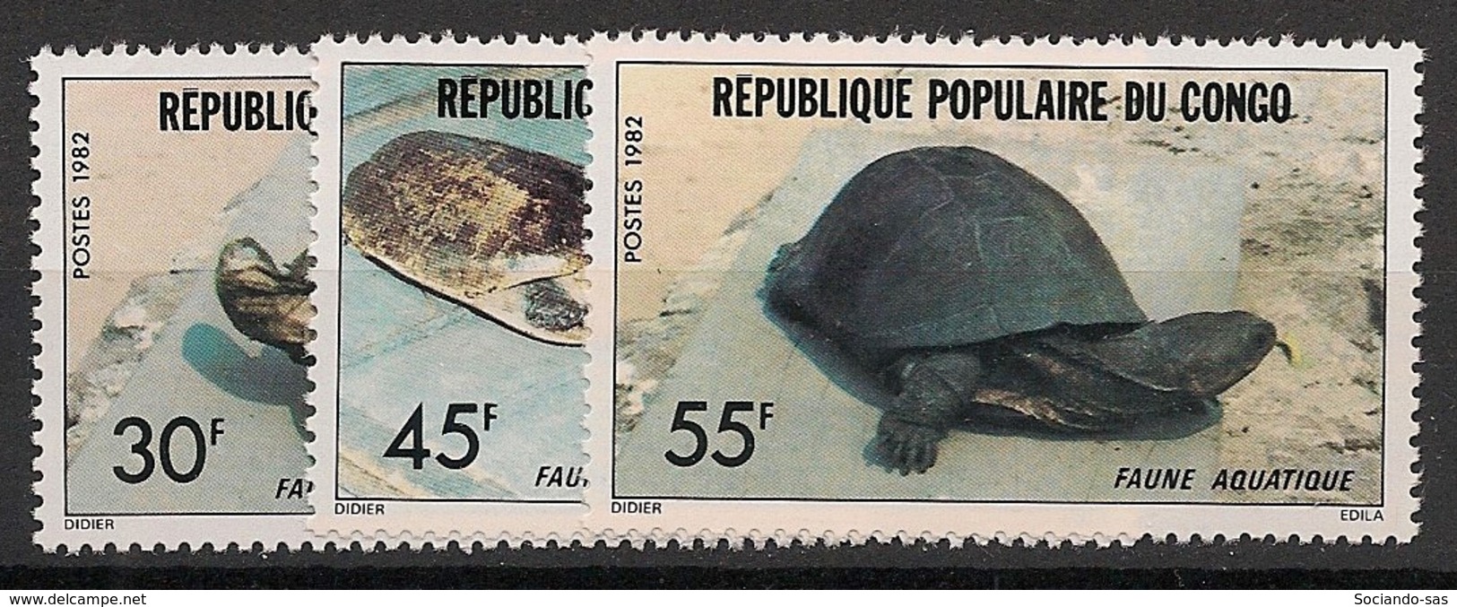 Congo - 1982 - N°Yv. 684 à 686 - Tortues - Neuf Luxe ** / MNH / Postfrisch - Schildpadden