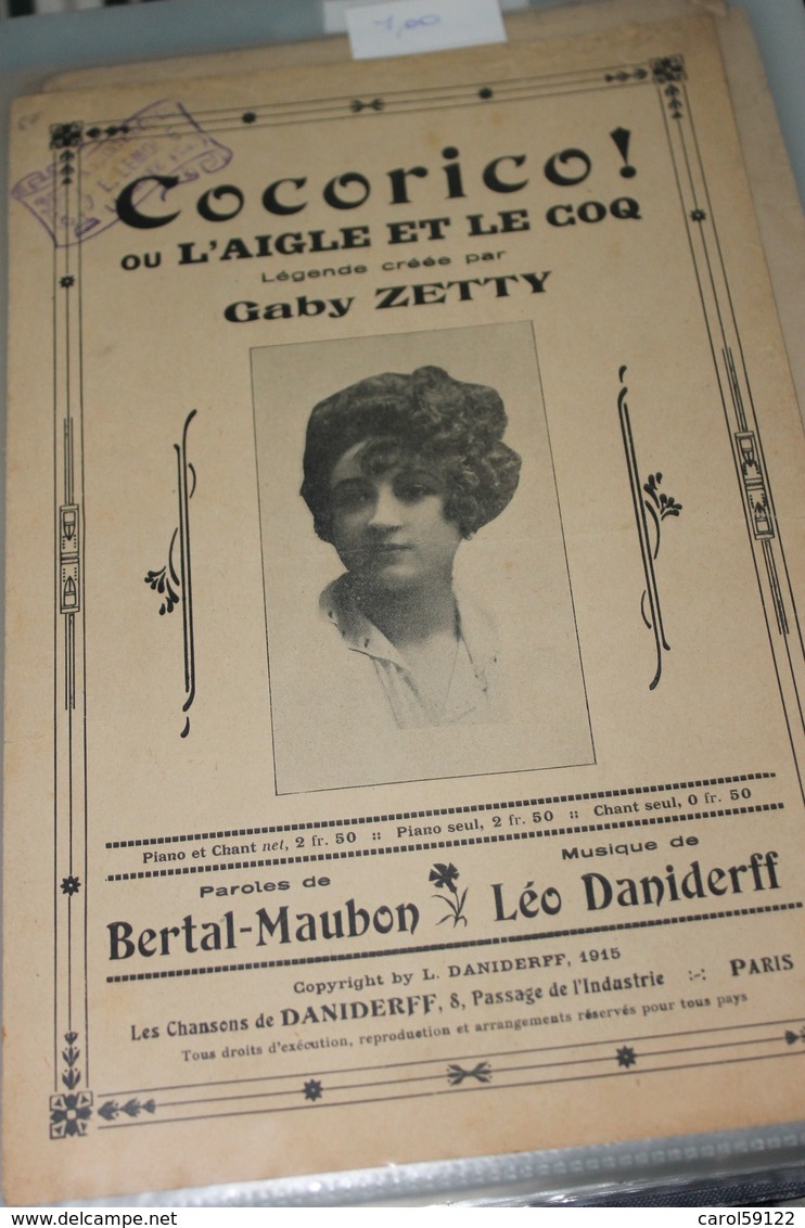 Partition De "L'aigle Et Le Coq" - Partitions Musicales Anciennes