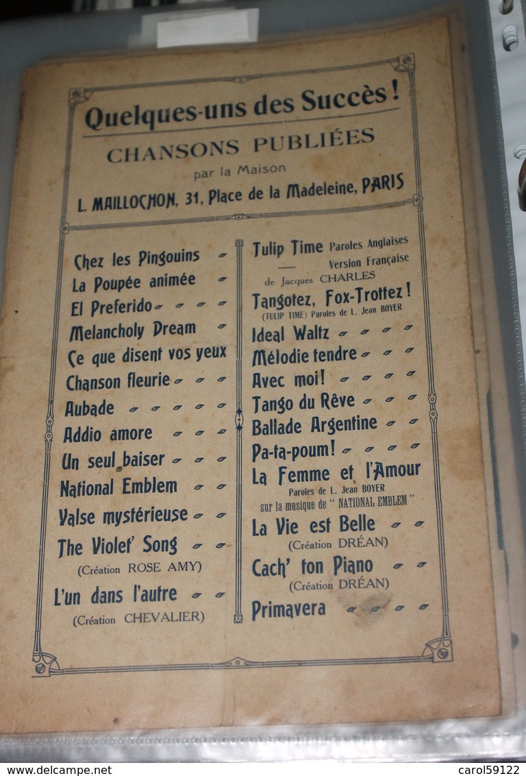 Partition De "La Poupée Animée" - Partitions Musicales Anciennes