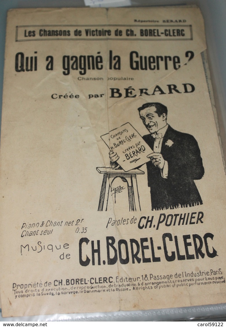 Partition De "Qui A Gagné La Guerre" - Partitions Musicales Anciennes