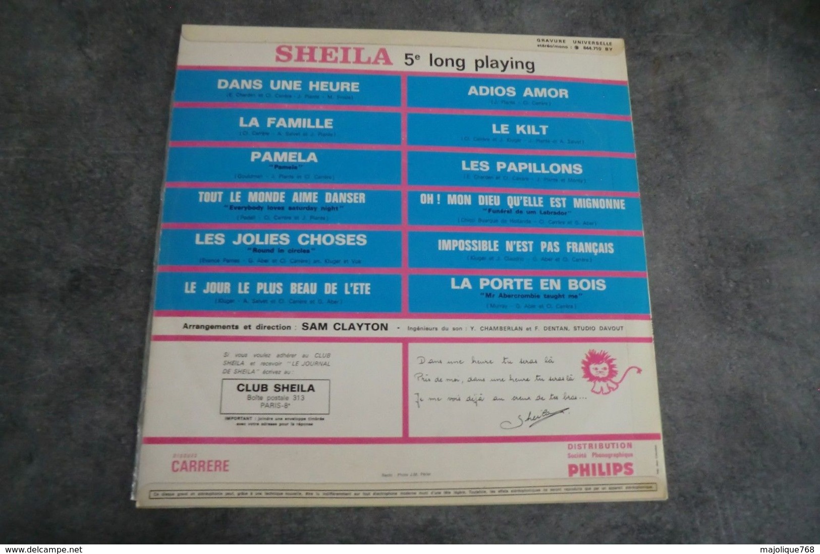 Disque 33 Tours De Sheila - Dans Une Heure - Carrére 844.710 PY - 1967 - - Autres - Musique Française