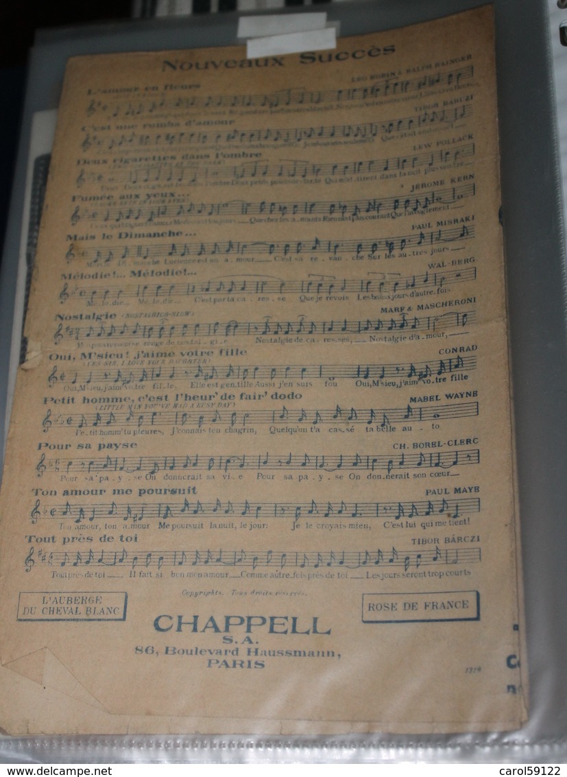 Recueil N°11 De Chapell-chansons - Partitions Musicales Anciennes