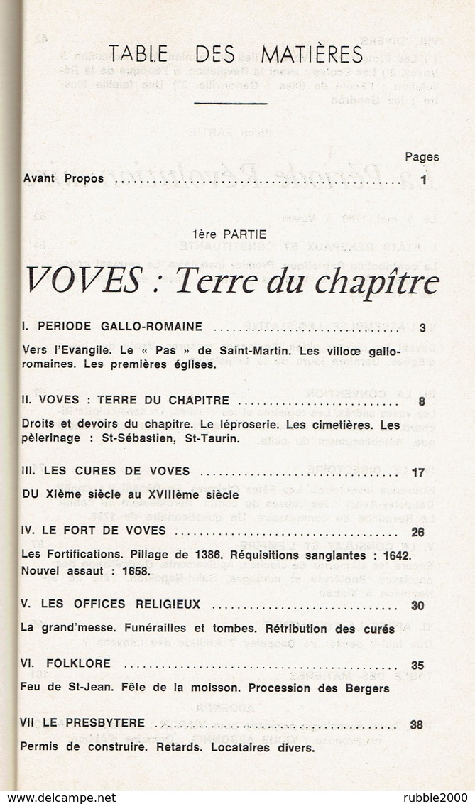 VOVES LA PAROISSE DE LA PERIODE GALLO ROMAINE  A LA REVOLUTION LES ANNALES VOVENNES NUMEROS 7 A 13 RELIES EURE ET LOIR - Centre - Val De Loire