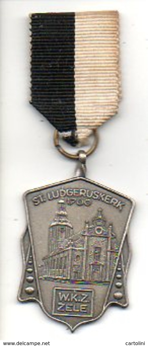 Zele Medaille  WKZ Sint Ludgeruskerk 1700  Wandelclub ? Metaal - Autres & Non Classés