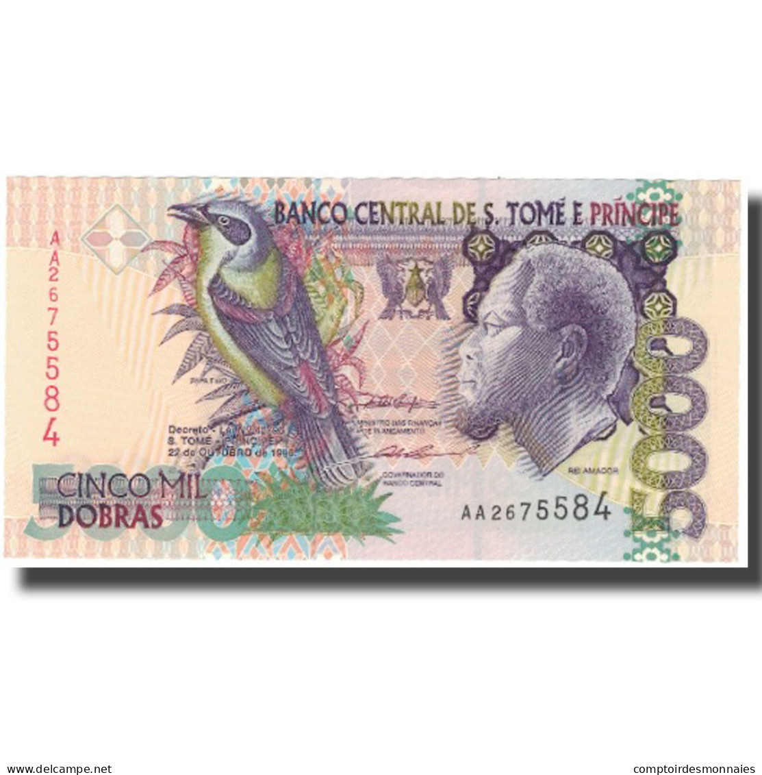 Billet, Saint Thomas And Prince, 5000 Dobras, 1996, 1996-10-22, KM:65b, NEUF - Sao Tomé Et Principe