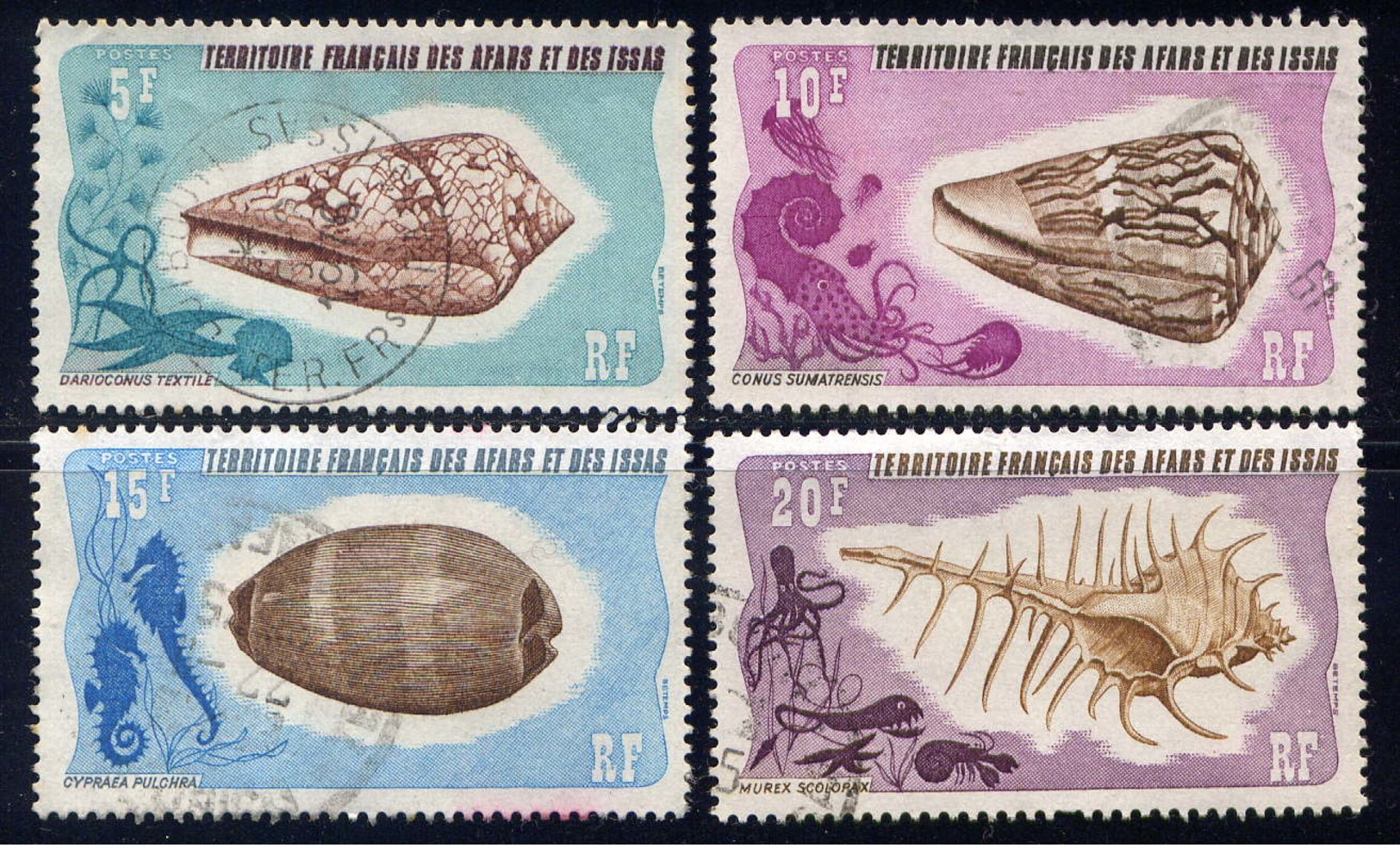 AFARS - 400/403° - COQUILLAGES - Used Stamps