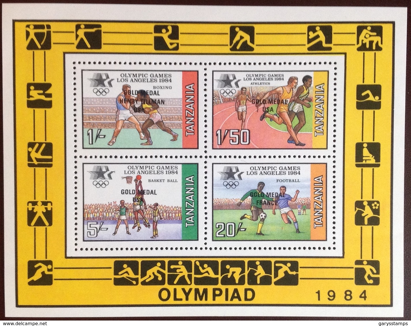 Tanzania 1984 Olympics Winners Minisheet MNH - Tanzania (1964-...)