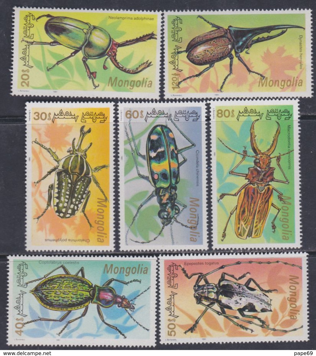 Mongolie N° 1843 / 49 XX  Faune : Insectes : Coléoptères, La Série Des 7 Valeurs Sans Charnière, TB - Mongolie