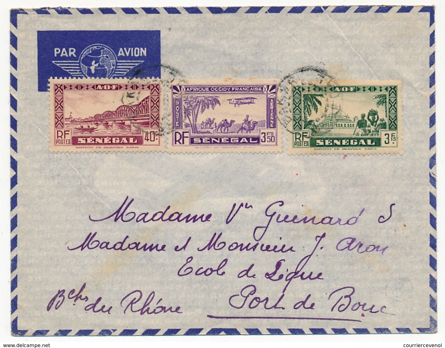 SENEGAL - Belle Enveloppe Affr. Composé -  Dakar Sénégal 1939 - Cartas & Documentos