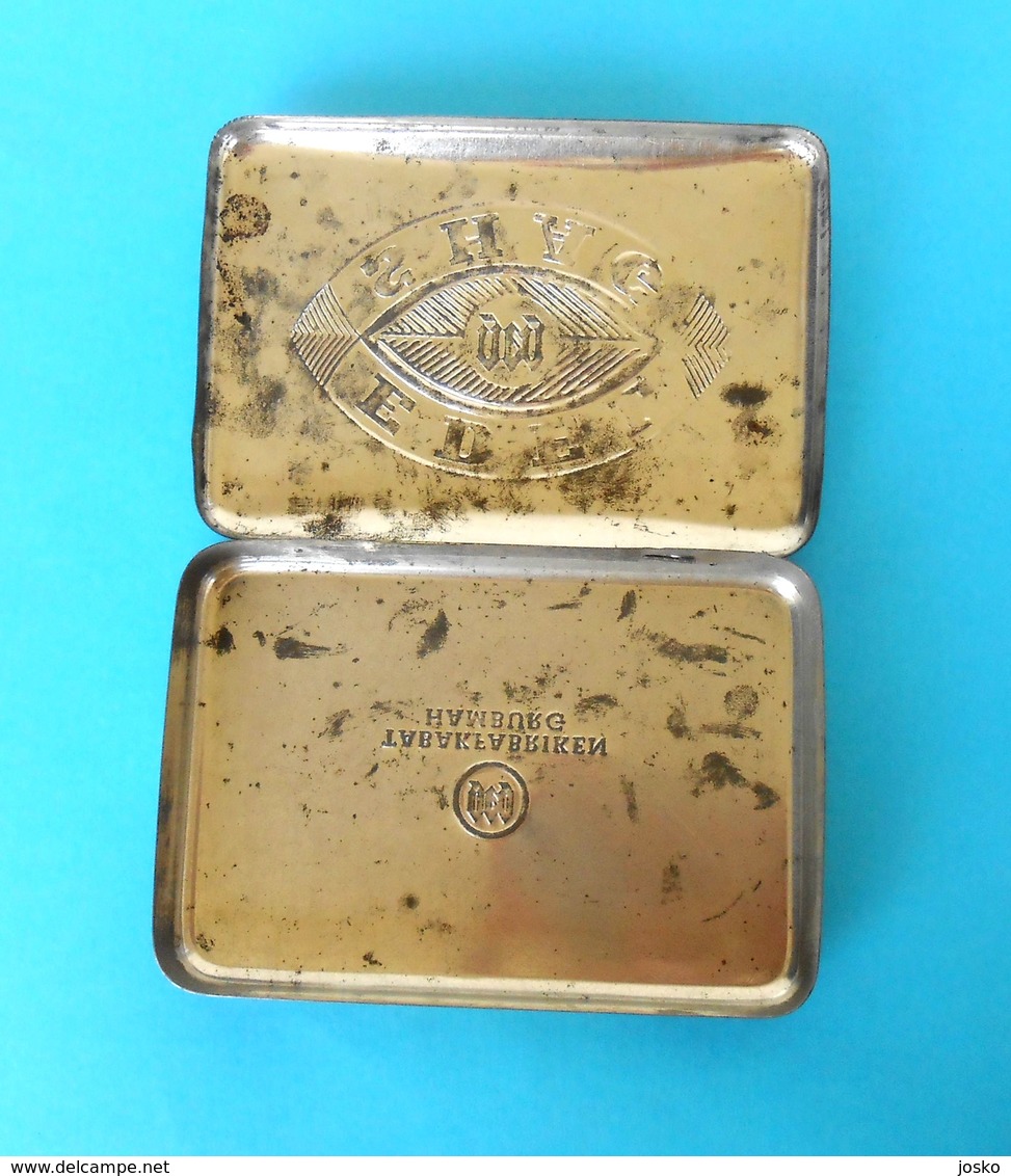 EDEL SHAG - Tabakfabriken Hamburg ( Germany ) - Vintage Tin Box * Tobacco Tabak Tabac * Larger Size - Tabaksdozen (leeg)