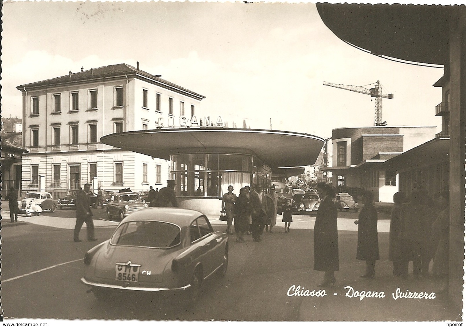 CHIASSO - DOGANA SVIZZERA - AUTO D'EPOCA - VIAGGIATA 1957 - (rif. L55) - Chiasso