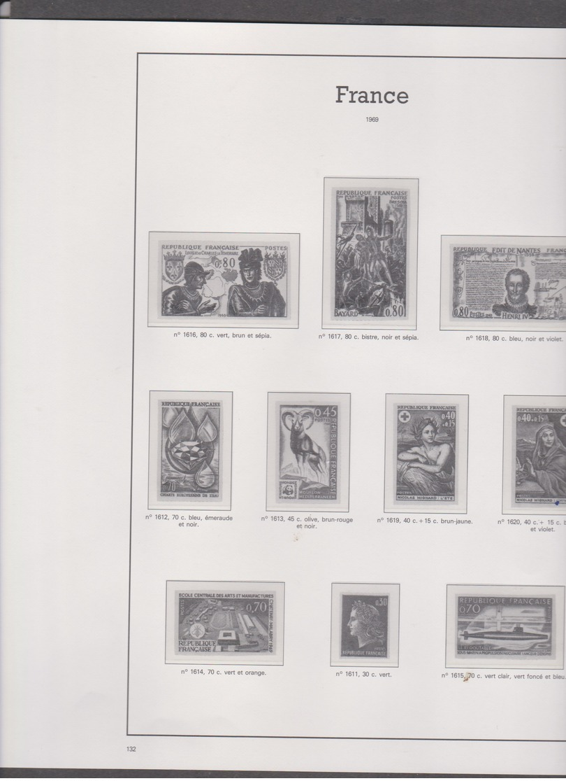 44 Feuilles Pré-imprimées Avec Pochettes YVERT Et TELLIER 22 Anneaux Jeux France 1960 à 1969 - Vordruckblätter