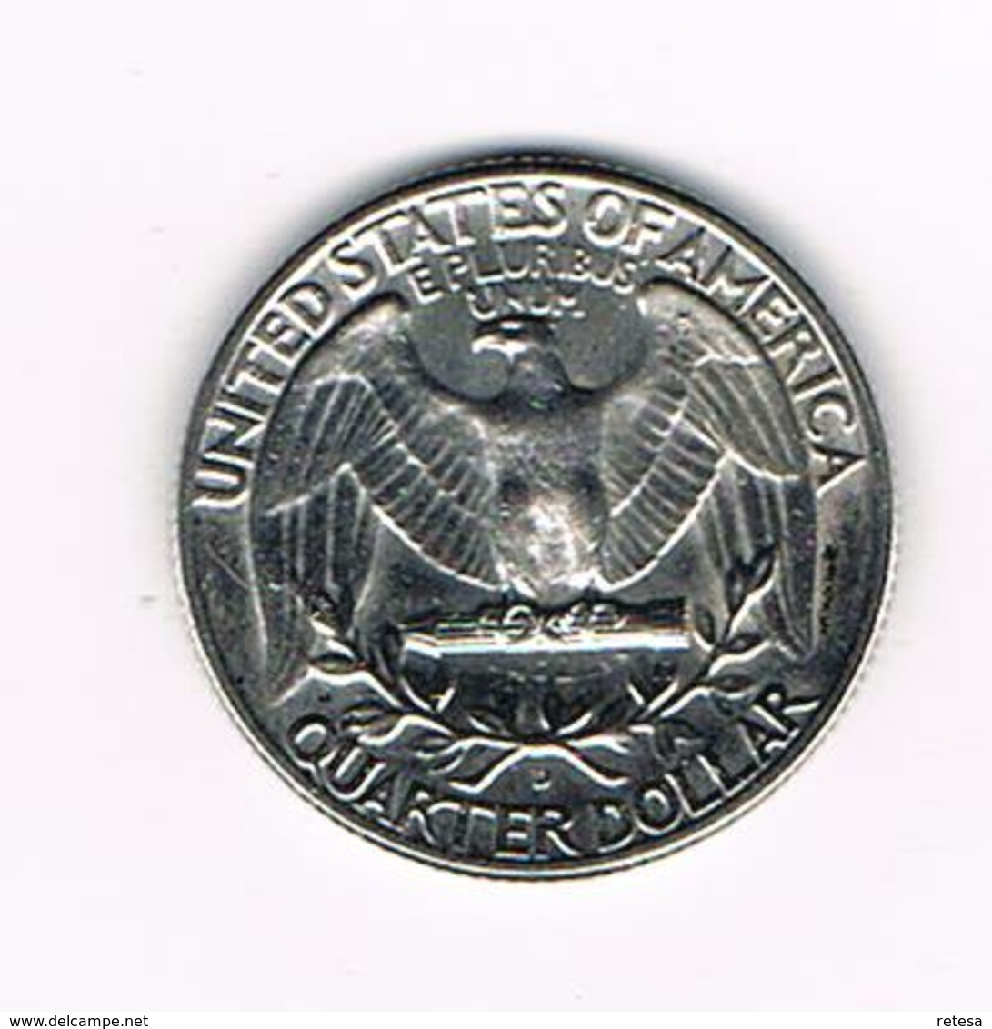 //  U.S.A.  WASHINGTON  1/4 DOLLAR  1964 D  ZILVER - 1932-1998: Washington