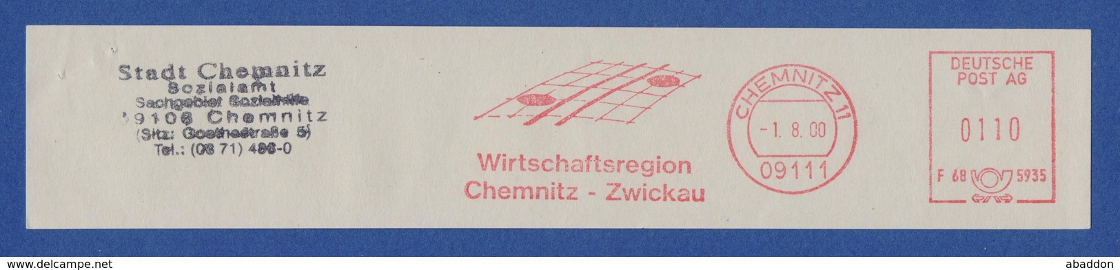 BRD AFS - CHEMNITZ, Wirtschaftsregion Chemnitz-Zwickau 2000 - Maschinenstempel (EMA)