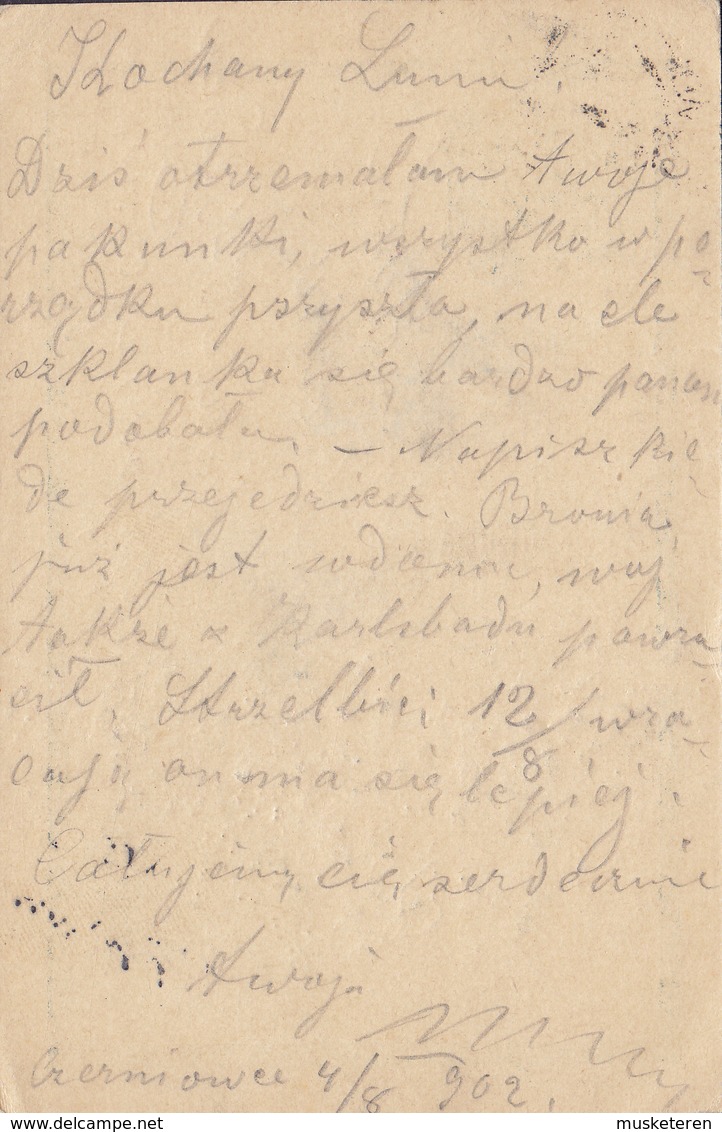 Ukraine Vorläufer Austria Uprated Postal Stationery Ganzsache Entier Correspondenz-Karte CZERNOWITZ 1902 BADEN-BADEN - Sonstige & Ohne Zuordnung