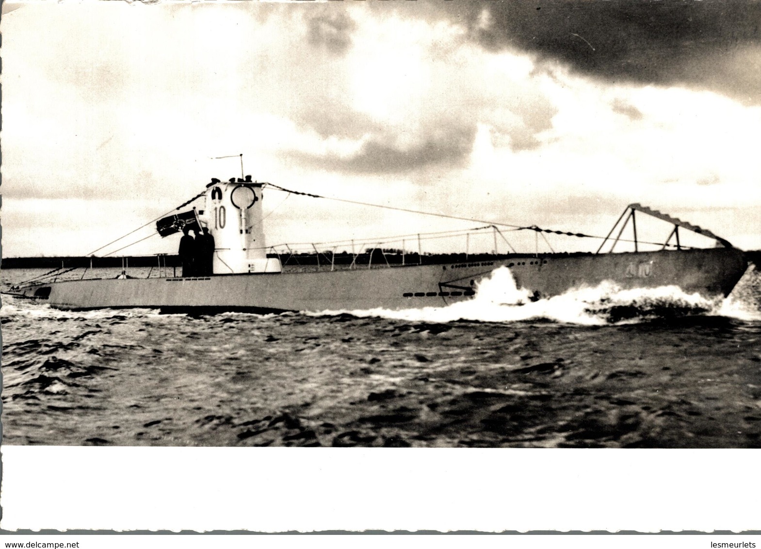 Cpsm Rare Marine Fotograf Renard Kiel Bateau Guerre Avec Pavillon Drapeau Croix Gammée U 10 Typ II B - Guerra