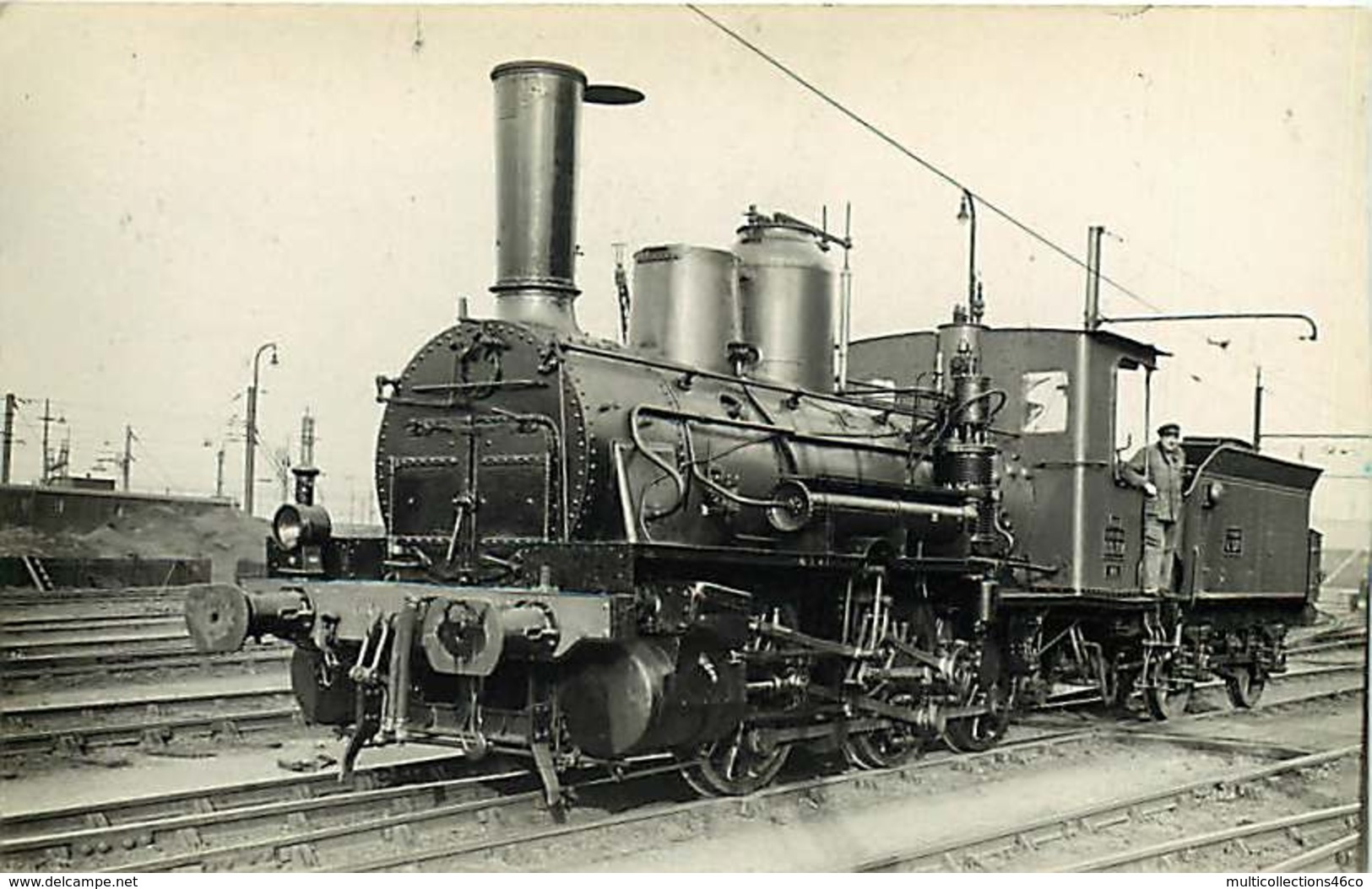 100519B TRANSPORT TRAIN CHEMIN DE FER - PHOTO VILAIN - Locomotive PARIS Cheminot PO MIDI - Estaciones Con Trenes