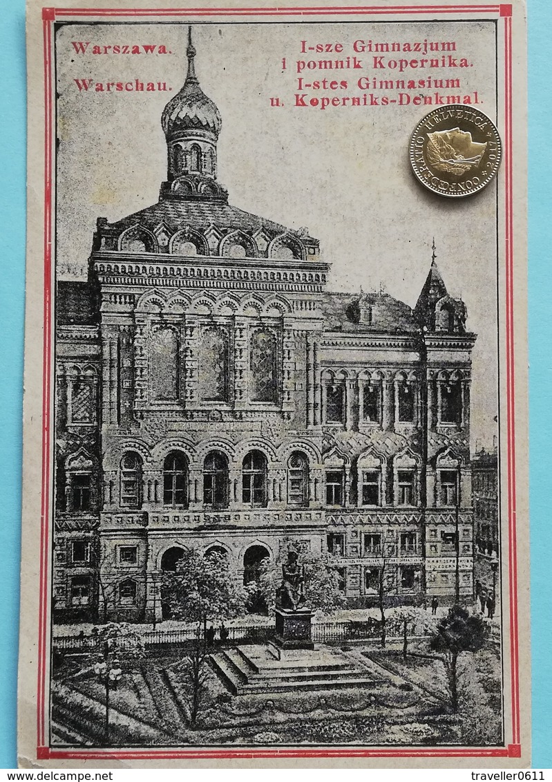Warschau, Kopernikus-Denkmal, 1.Gymnasium, Polen, 1915 - Pologne