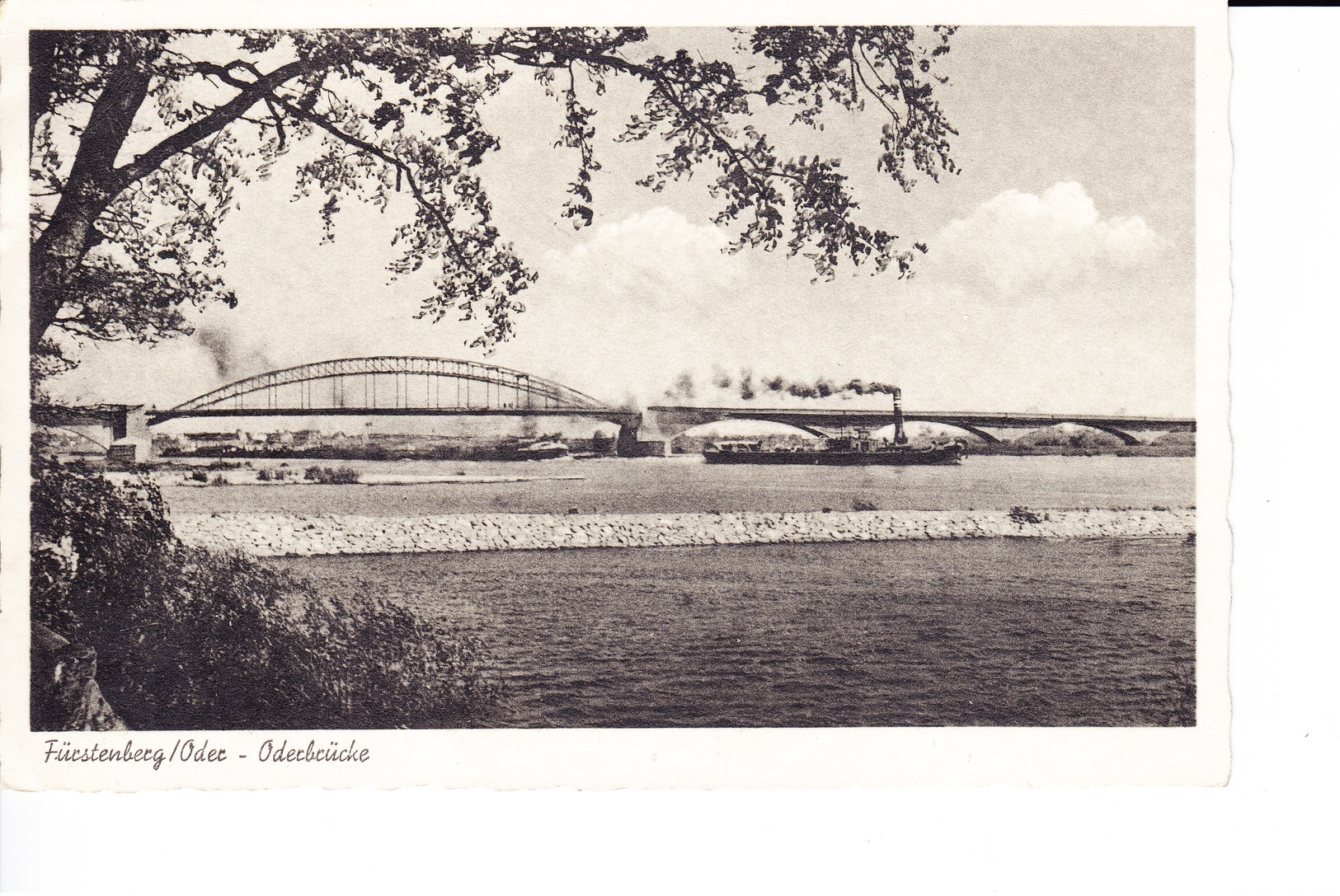 Ak Fürstenberg/Oder, Eisenhüttenstadt, Oderbrücke, 1940 - Eisenhuettenstadt