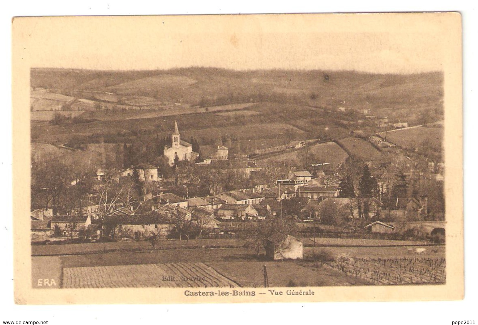 CPA 32 CASTERA Les BAINS VERDUZAN - Vue Générale - Castera