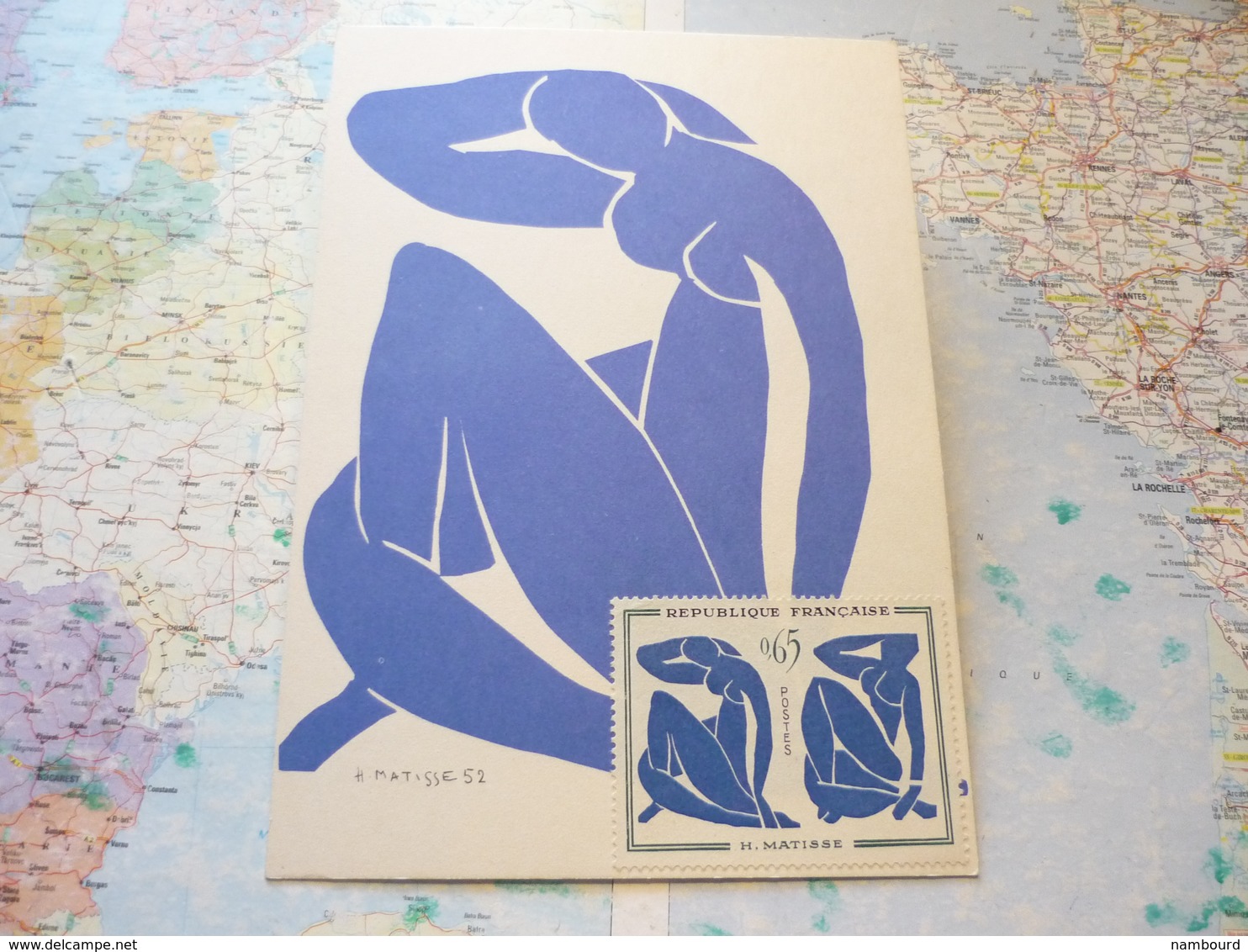 Les Nues Bleues Henri Matisse Sur Carte Postale Correspondante Non Oblitéré - Storia Postale