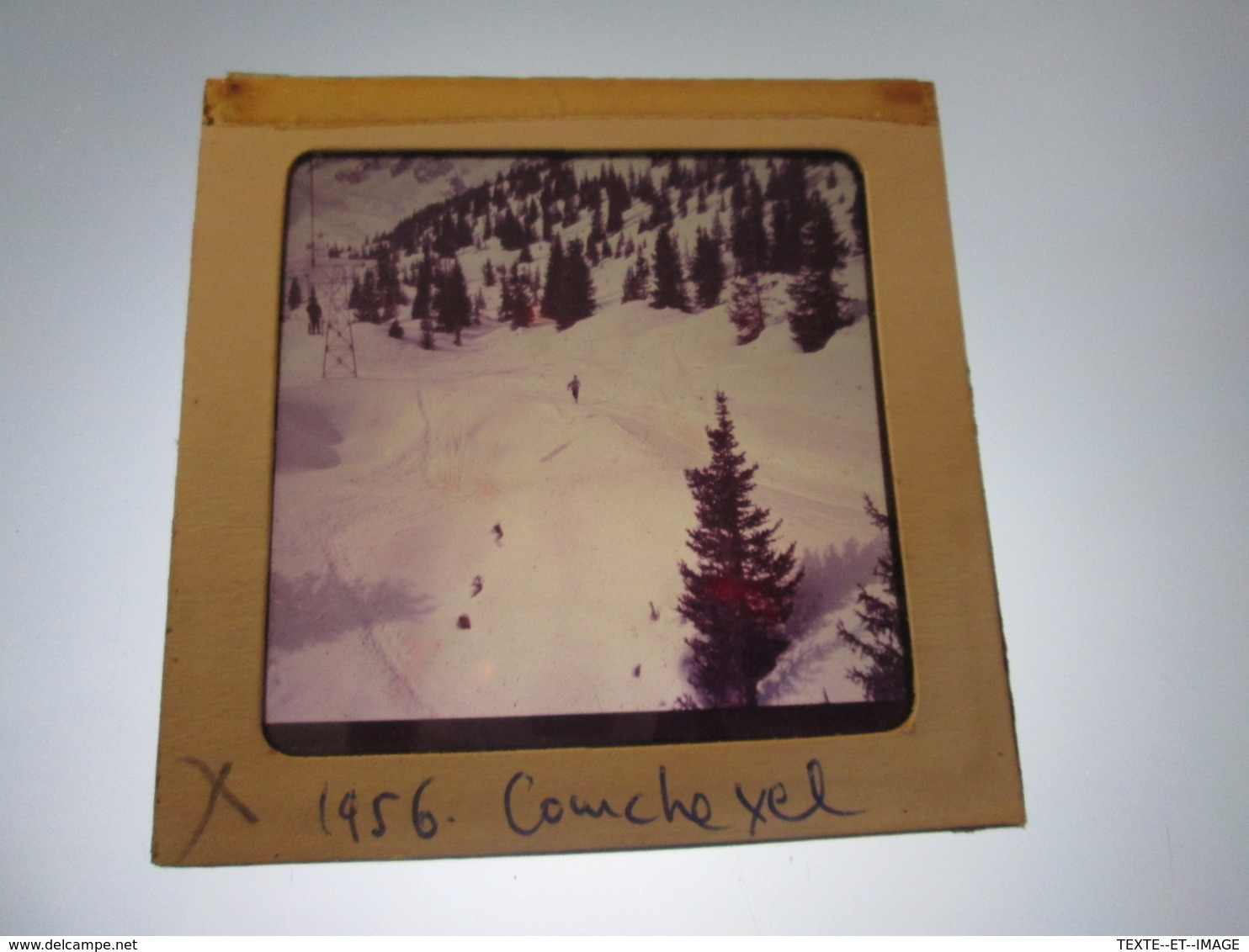 VINTAGE - Photographies Plaque verre lanterne magique [73 COURCHEVEL 1956 - 22 plaques couleurs]