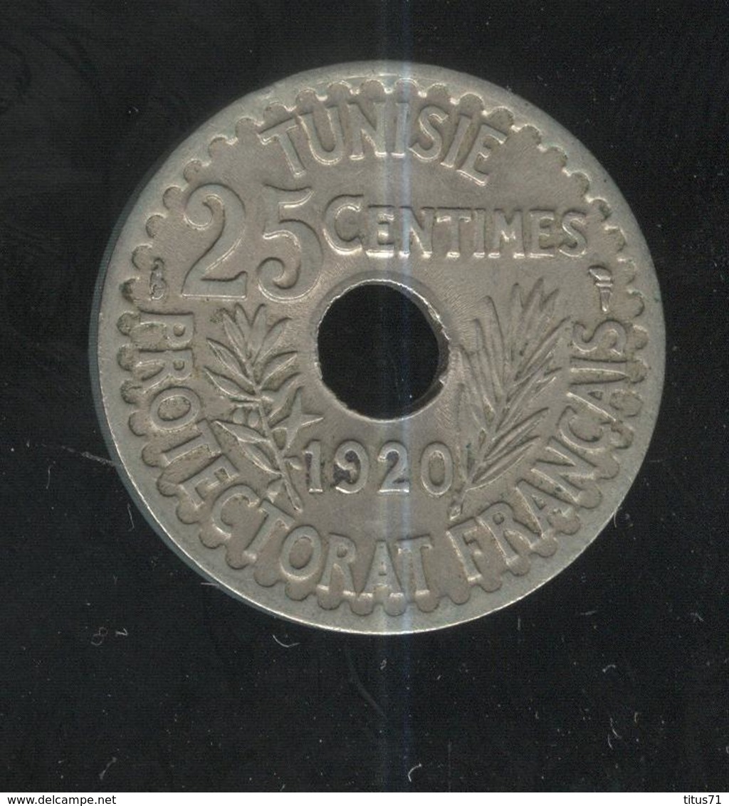 25 Centimes Tunisie 1920 - Tunisie