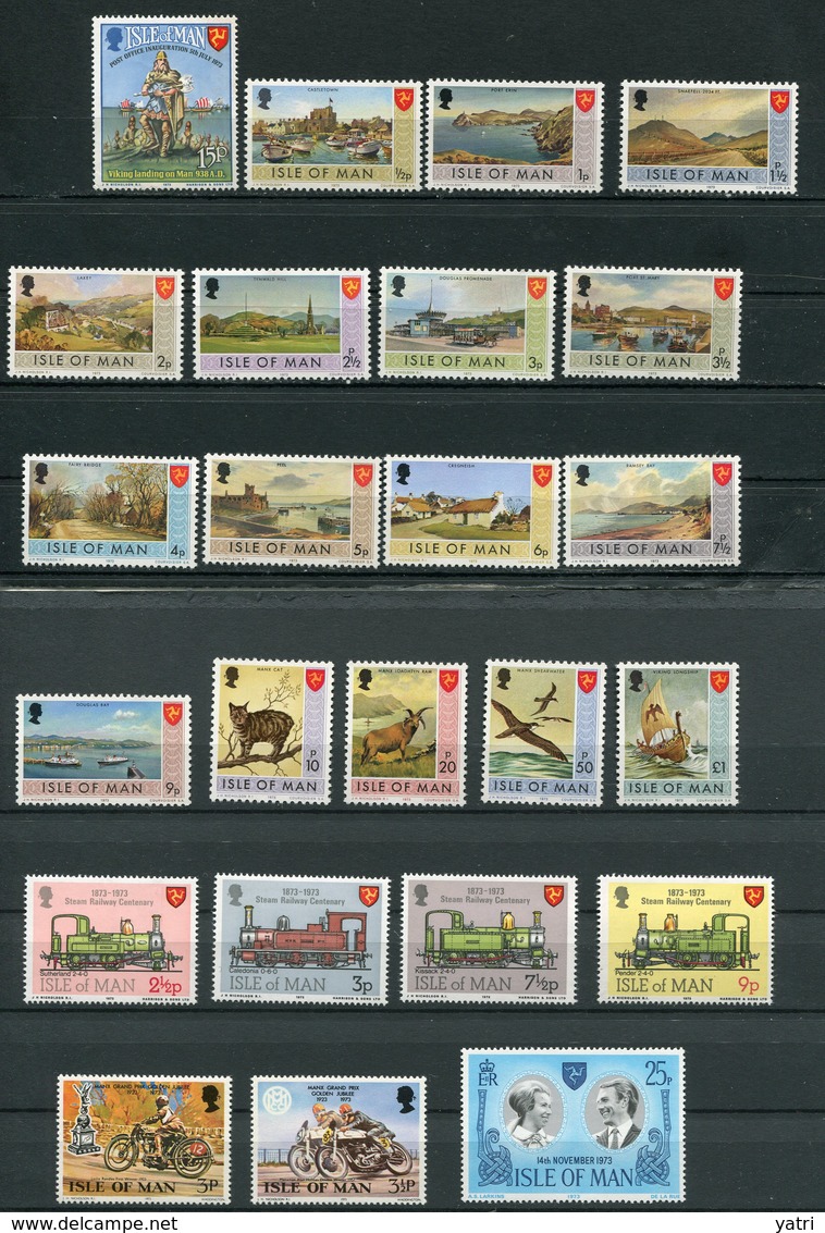 Isola Di Man - 1973 - Annata Completa / Complete Year Set ** MNH = Con Segnatasse ** - Isola Di Man