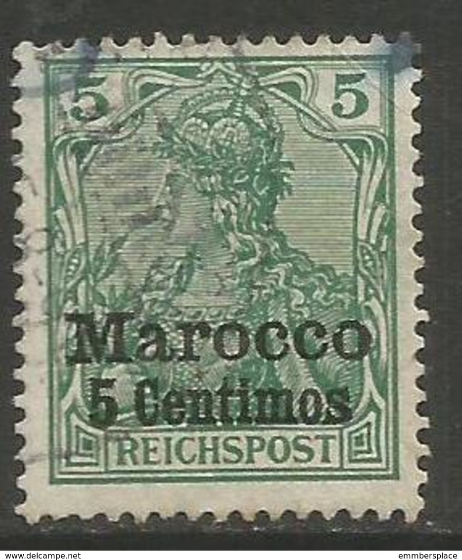 German Offices Morocco - 1900 Germania Overprint  & Surcharge 5c/5pf Used  Mi  8 - Morocco (offices)