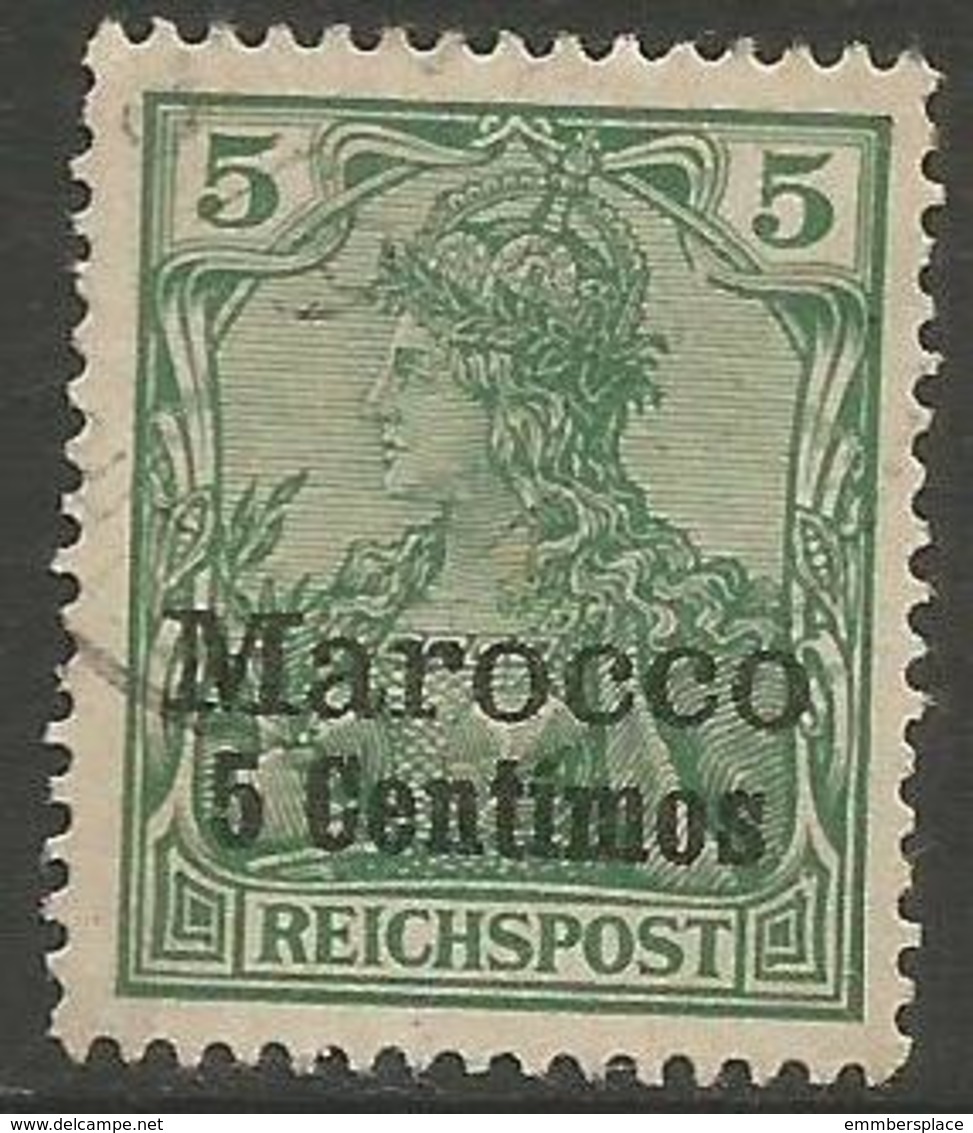 German Offices Morocco - 1900 Germania Overprint  & Surcharge 5c/5pf Used  Mi  8 - Morocco (offices)