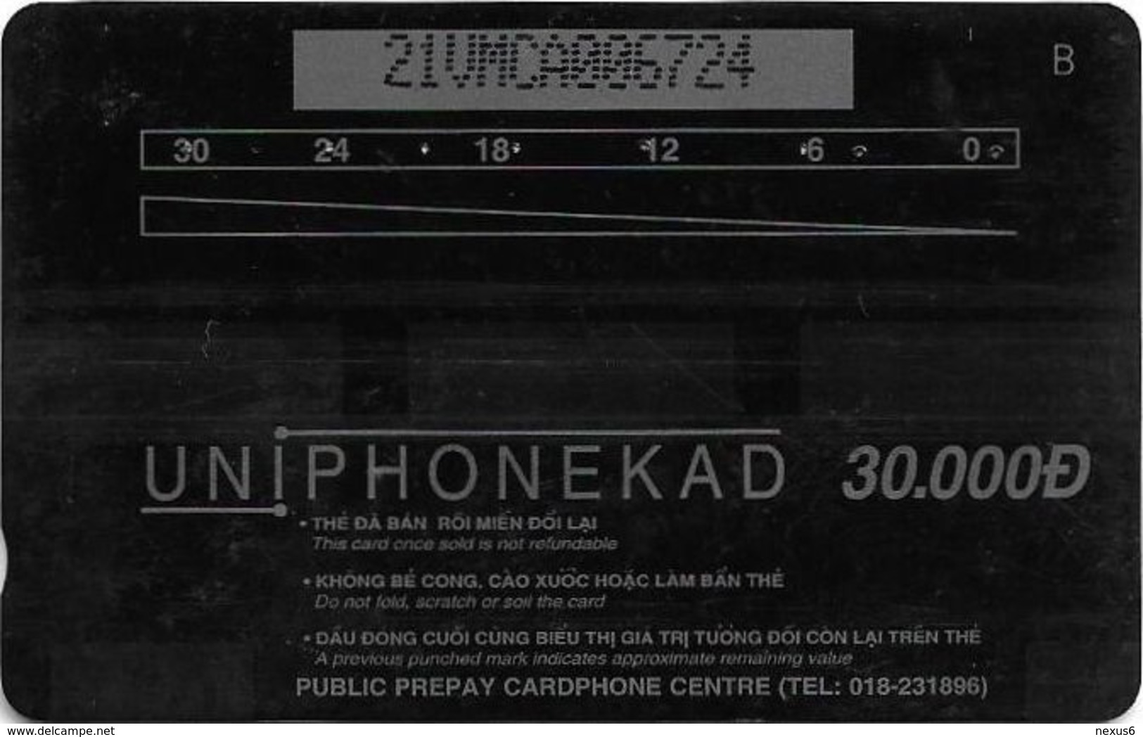 Vietnam - Uniphonekad - The Countryside - 21VMCA - 30.000ex, Used - Viêt-Nam