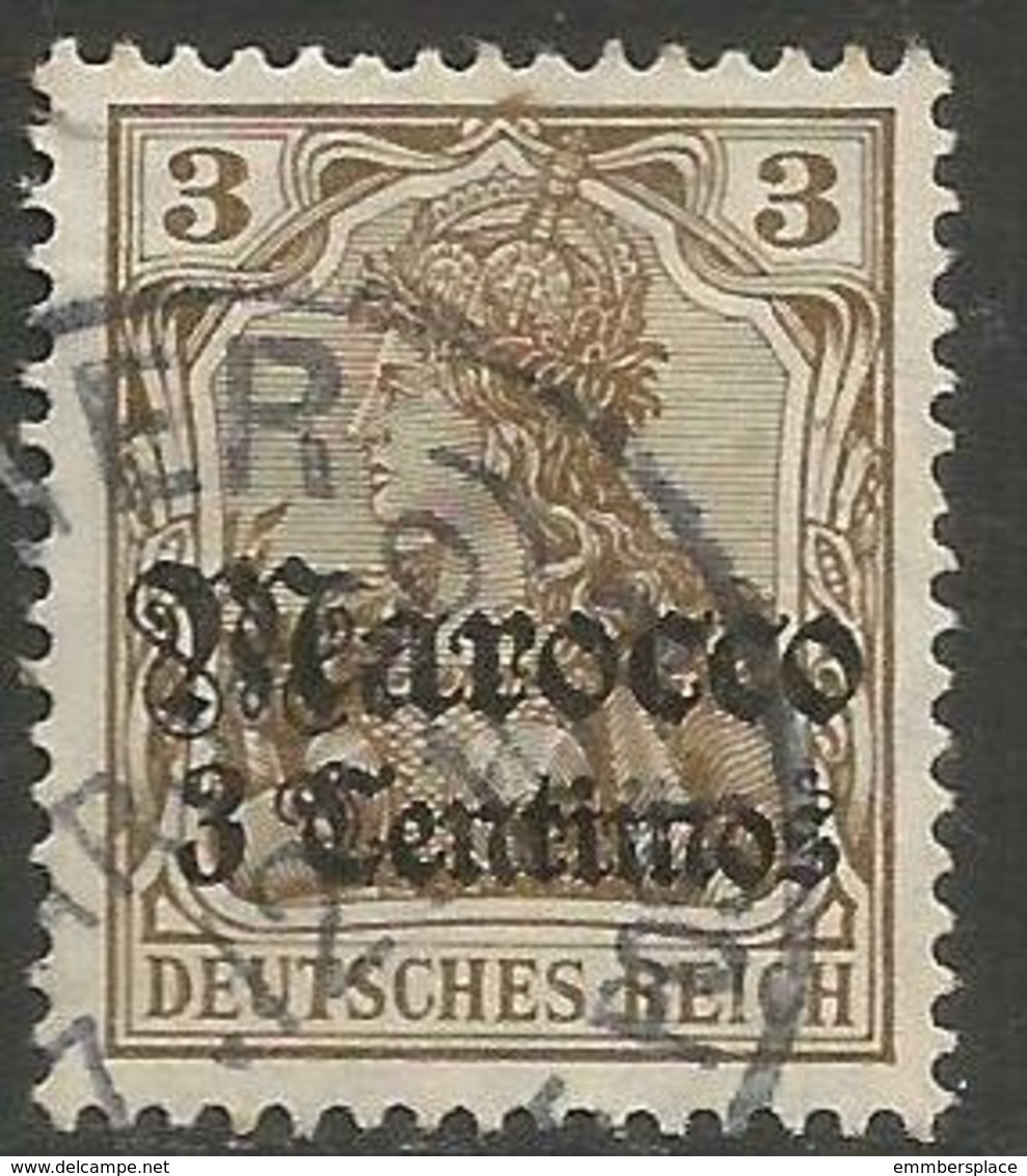 German Offices Morocco - 1905 Germania Overprint  & Surcharge 3c/3pf Used  Mi  21 - Morocco (offices)