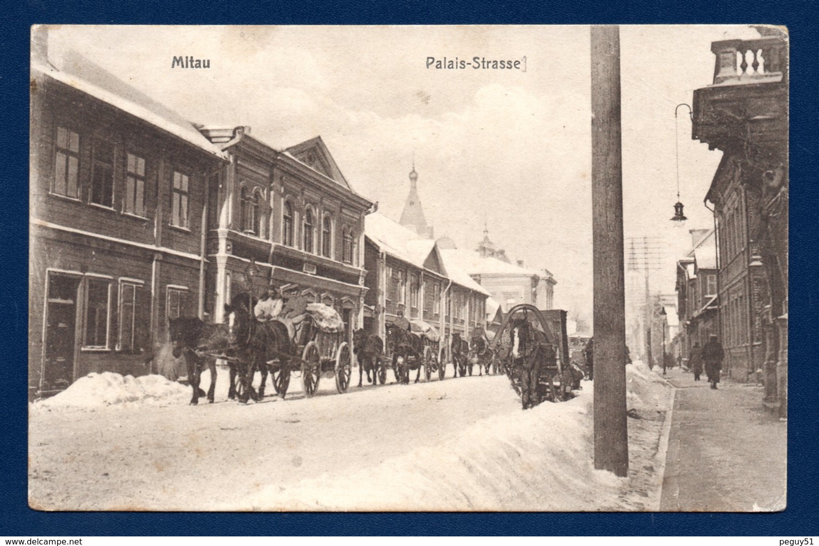 Lettonie. Mitau ( Jelgava). Convoi  Rue Du Palais. Feldpost Der 41. Infanterie Division. Inf. Regiment Nr 148. Mars 1916 - Lettonie