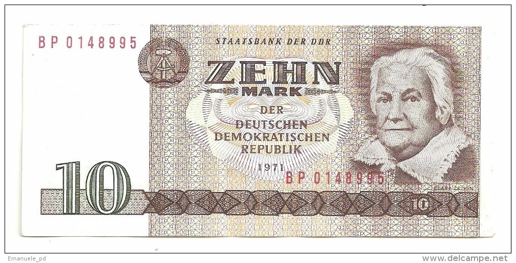 East Germany DDR 10 Mark 1971 AUNC - 10 Mark