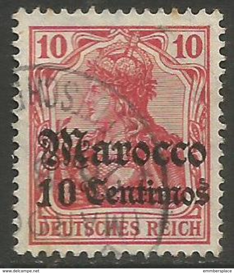 German Offices Morocco - 1905 Germania Overprint  & Surcharge 10c/10pf Used  Mi  23 - Morocco (offices)