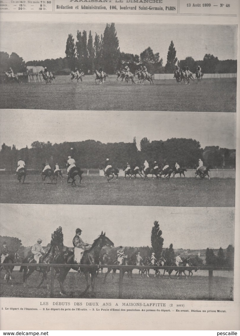 LA VIE AU GRAND AIR 13 08 1899 - MAISONS LAFFITTE - BAINS & BAIGNEURS - ESCRIME - JEU DE BOULES PETANQUE - - Riviste - Ante 1900