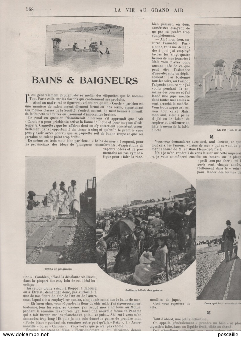 LA VIE AU GRAND AIR 13 08 1899 - MAISONS LAFFITTE - BAINS & BAIGNEURS - ESCRIME - JEU DE BOULES PETANQUE - - Riviste - Ante 1900