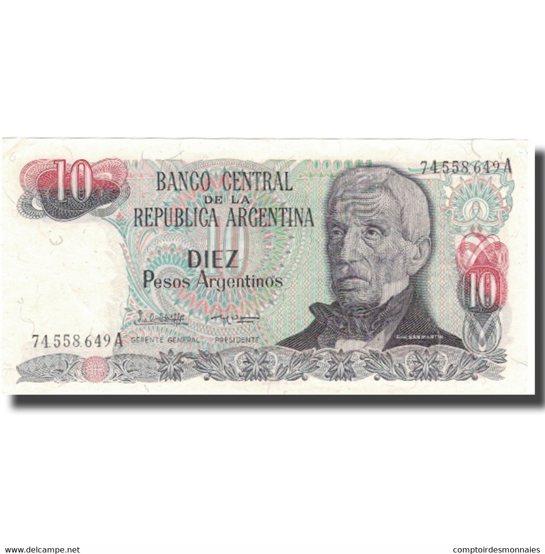 Billet, Argentine, 10 Pesos Argentinos, KM:313a, SUP - Argentine