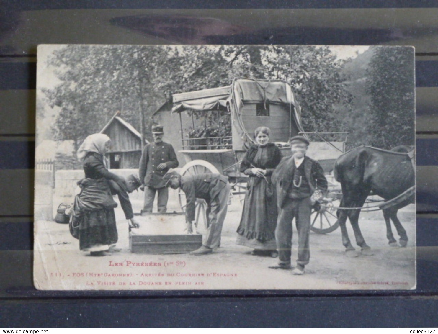 F12 - 31 - Fos - Arrivée Du Courrier D'Espagne - La Visite De La Douane En Plein Air - 1916 - Pli Angle Bas Gauche - Autres & Non Classés