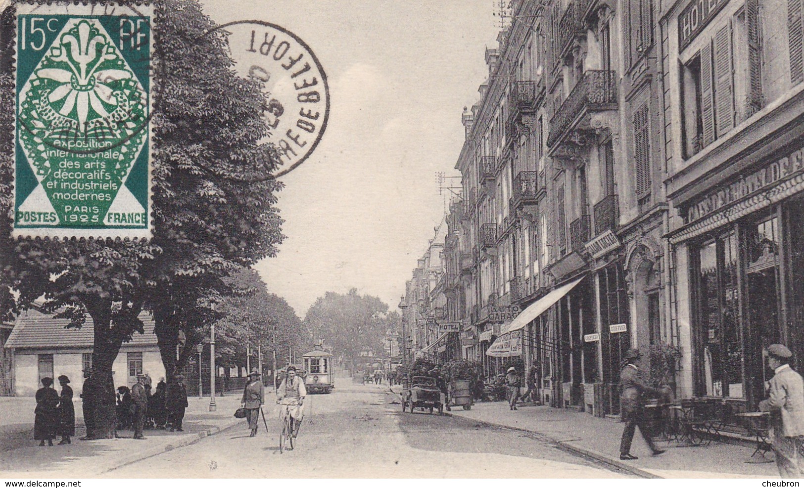 90. BELFORT .CPA . L' AVENUE WILSON. ANIMATION . AFFRANCHIE ANNÉE 1925 - Belfort - Ciudad