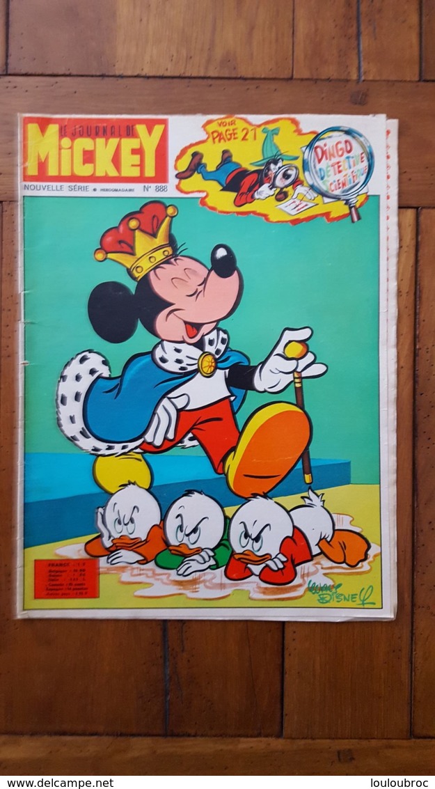 LE JOURNAL DE MICKEY ANNEE 1969  N°888 - Journal De Mickey